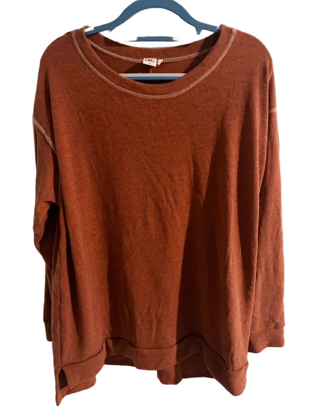 Sew In Love Rust Lightweight Knit Tunic Sweater | 2X Plus Size High Low Top